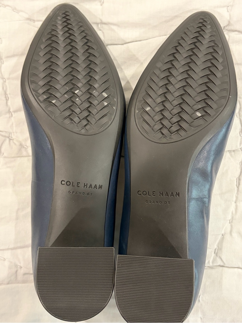 Cole Haan Classic Navy and Black Cap-Toe Low Heel Pumps - Women - Picture 4 of 4